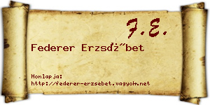 Federer Erzsébet névjegykártya