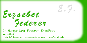 erzsebet federer business card