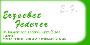 erzsebet federer business card